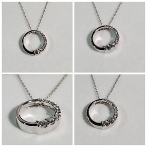 Circle of Life Diamond Necklace in 14k White Gold